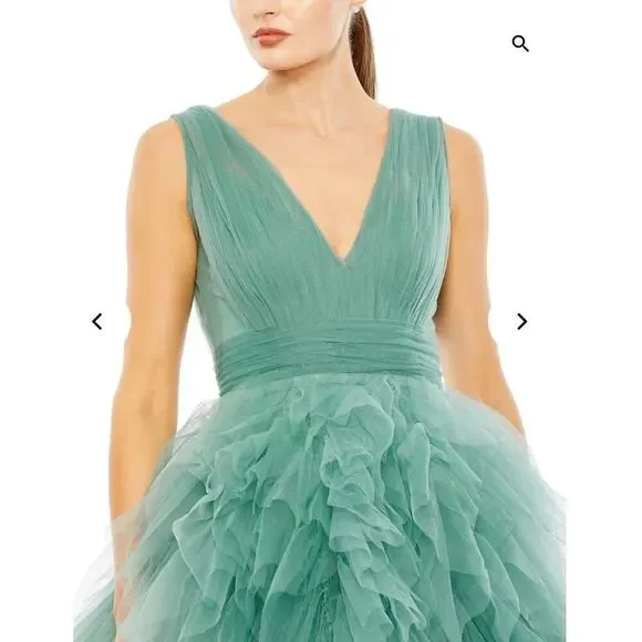 NEW NWT Mac Duggal 20411 Dress Jade Green size 10 - Picture 3 of 8
